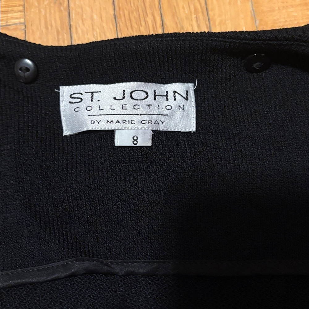 St.John collection Black Cropped Blazer with Gold Accents - Picture 16 of 16